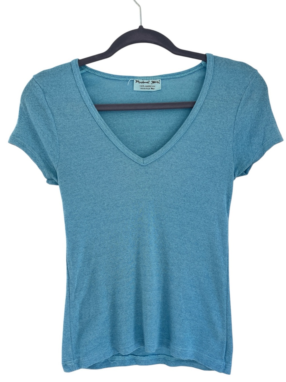 Michael Stars Light Blue V Neck Knit Tee XS